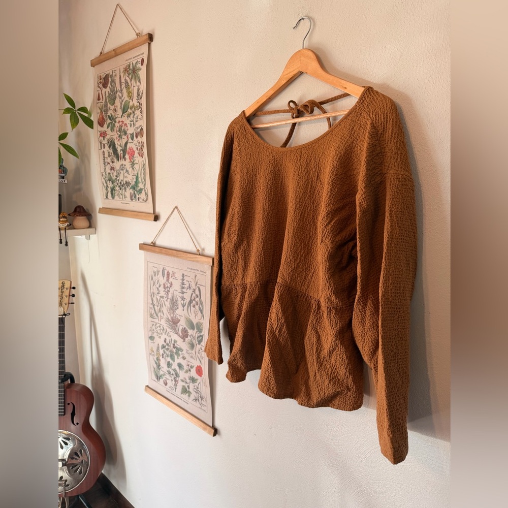 Madewell - XLarge- Textured Tan Blouse